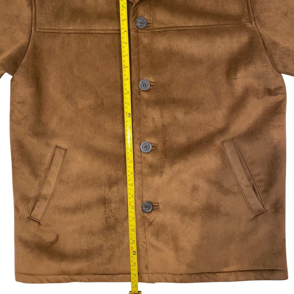 Weatherproof XL Faux Suede Sherpa Bomber Jacket w/ Phone Pouch - Picture 8 of 9